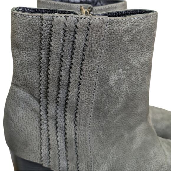 Liebeskind Booties Womens 8.5 EU 39 Gray Nubuck Leather Platform Block Heel Side - Picture 4 of 12